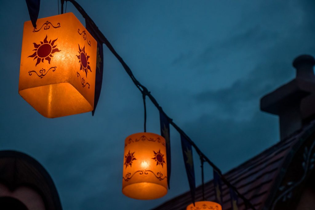 worm s eye view photo of candle lantern